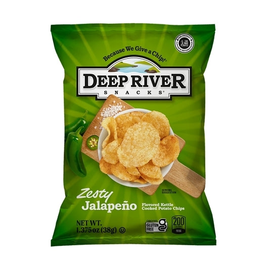 DEEP RIVER SNACKS ZESTY JALAPENO KETTLE POTATO CHIPS, 48 - 1.375 OZ