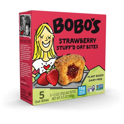 BOBO'S OAT BARS STRAWBERRY FILLED BITES, 6 - 5 - 1.3 OZ