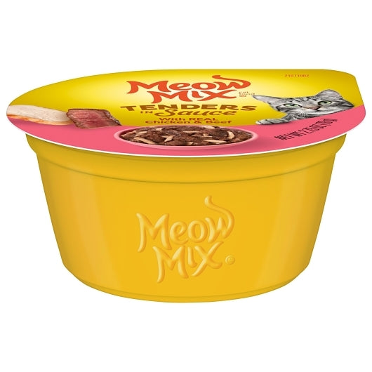 Meow Mix 2.75 Ounce Tenders in Sauce Chicken & Beef 12 Count
