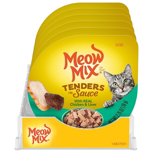 Meow Mix 2.75 Ounce Tenders in Sauce Chicken & Liver 12 Count