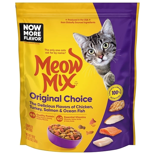 MEOW MIX 18 OUNCE ORIGINAL STAND UP RESEALABLE POUCH 6 COUNT 6 Count Case