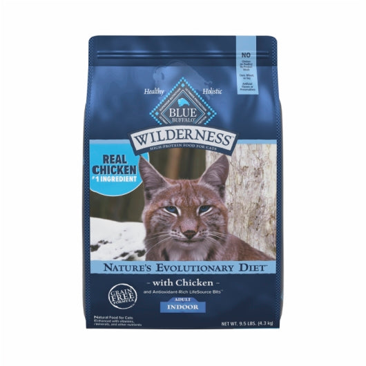 BLUE BUFFALO WILDERNESS HIGH PROTEIN, NATURALADULT INDOOR DRY CAT FOOD, CHICKEN, 1 - 9.5  LB