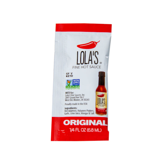 LOLA'S FINE HOT SAUCE ORIGINAL HOT SAUCE SINGLE SERVE, 1 - 200 EA