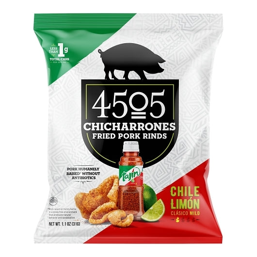 4505 MEATS MEATS TAJIN CHILE LIMON CHICHARRONES, 12 - 1.1 OZ