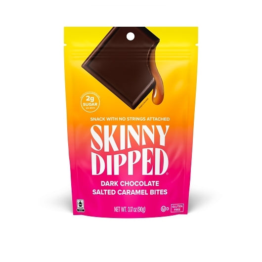 SKINNY DIPPED DARK CHOCOLATE SALTED CARAMEL BITES, 10 - 3.17 OZ