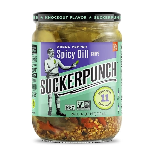 SUCKERPUNCH GOURMET ARBOL PEPPER PICKLE CHIPSJAR, 6 - 24 FO