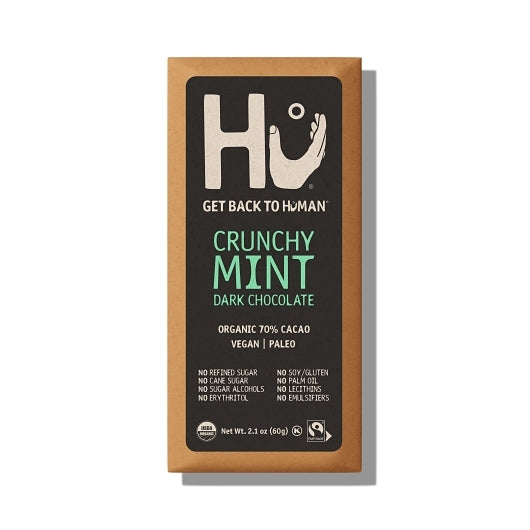 HU CRUNCHY MINT DARK CHOCOLATE BAR, 4 - 6 - 2.1 OZ