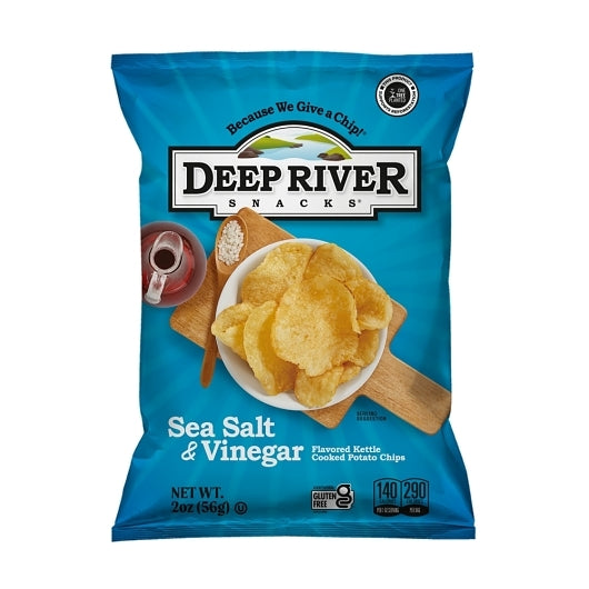 DEEP RIVER SNACKS SALT & VINEGAR KETTLE POTATO CHIPS, 24 - 2 OZ