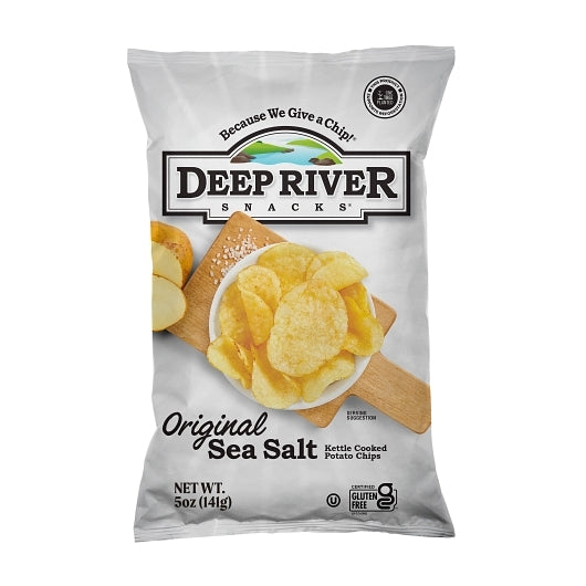 DEEP RIVER SNACKS ORIGINAL SEA SALT KETTLE POTATO CHIPS, 12 - 5 OZ