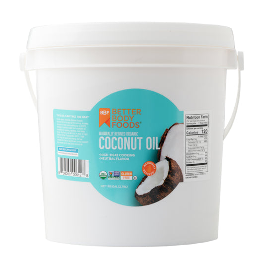 BETTERBODY FOODS ORGANIC NATURALLY REFINED COCONUT OIL, 1 - 1 GA
