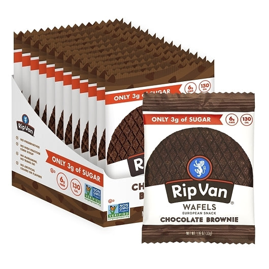 RIP VAN LOW SUGAR CHOCOLATE BROWNIE WAFELS, 4- 12 - 1.16 OZ