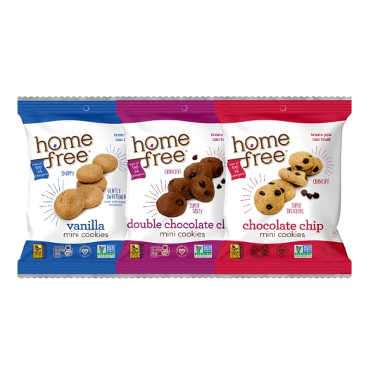 Mini Cookies, Mixed Choc Ch, Dbl Ch Ch, Vanilla, GF, Top 14 Free, 10/3/1 Oz.
