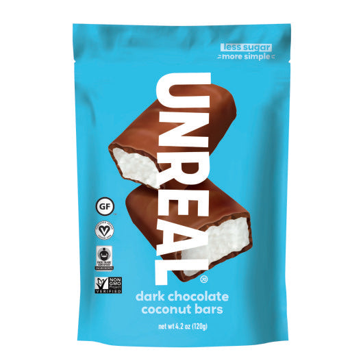 UNREAL BRANDS DARK CHOCOLATE COCONUT BARS, 6 - 4.2 OZ