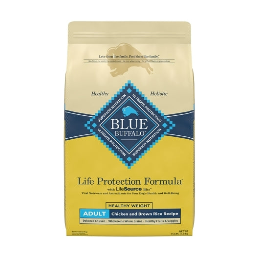 BLUE BUFFALO WEIGHT CONTROL CHICKEN & BROWN RICE DOG FOOD BAG, 1 - 15 LB