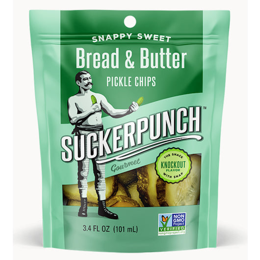 SUCKERPUNCH GOURMET BREAD & BUTTER PICKLE CHIP POUCH, 12 - 3.4 FO