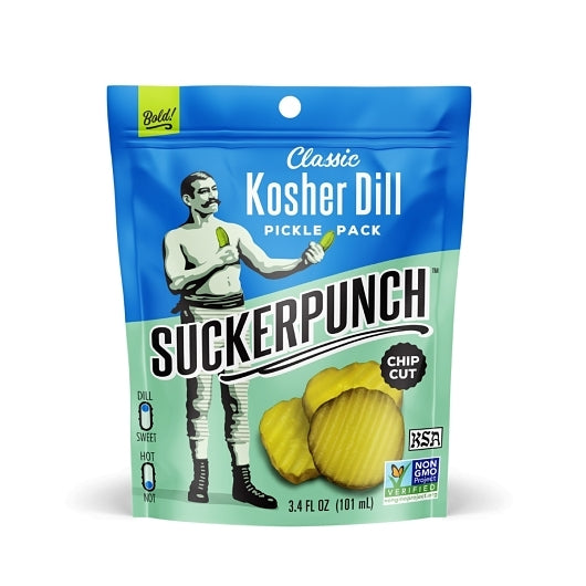 SUCKERPUNCH GOURMET CLASSIC DILL PICKLE CHIPSSINGLE SERVE POUCH, 12 - 3.4 FO