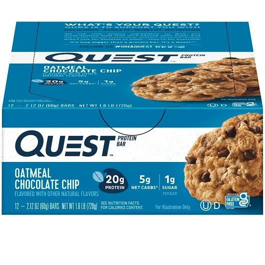 Quest Bar - Oatmeal Chocolate Chip 12/12ct (Case)