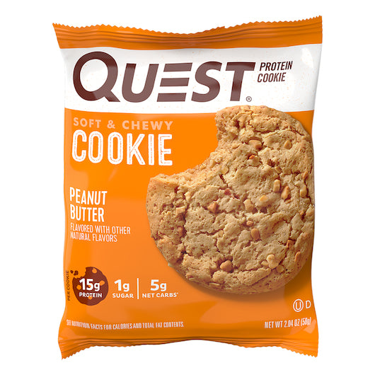 Quest Protein Cookie Peanut Butter 6/12-2.04oz (58g) Cookie
