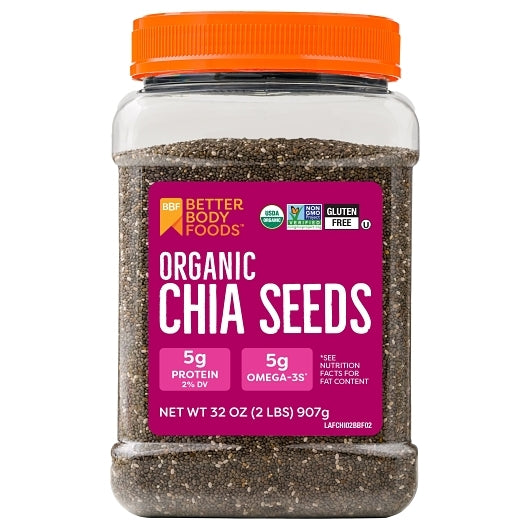 BETTERBODY FOODS ORGANIC CHIA SEEDS, 6 - 2 LB