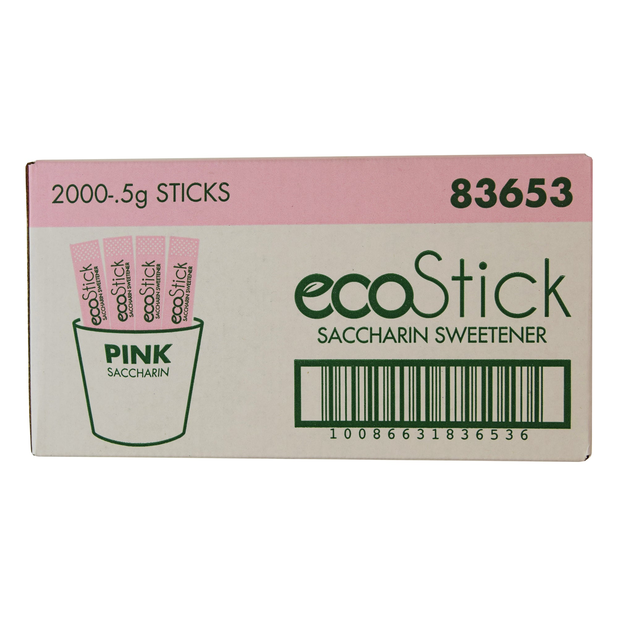 ECOSTICK SACCHARIN SUGAR SUBSTITUTE, PINK STICKS, 2000 - 0.5  GR