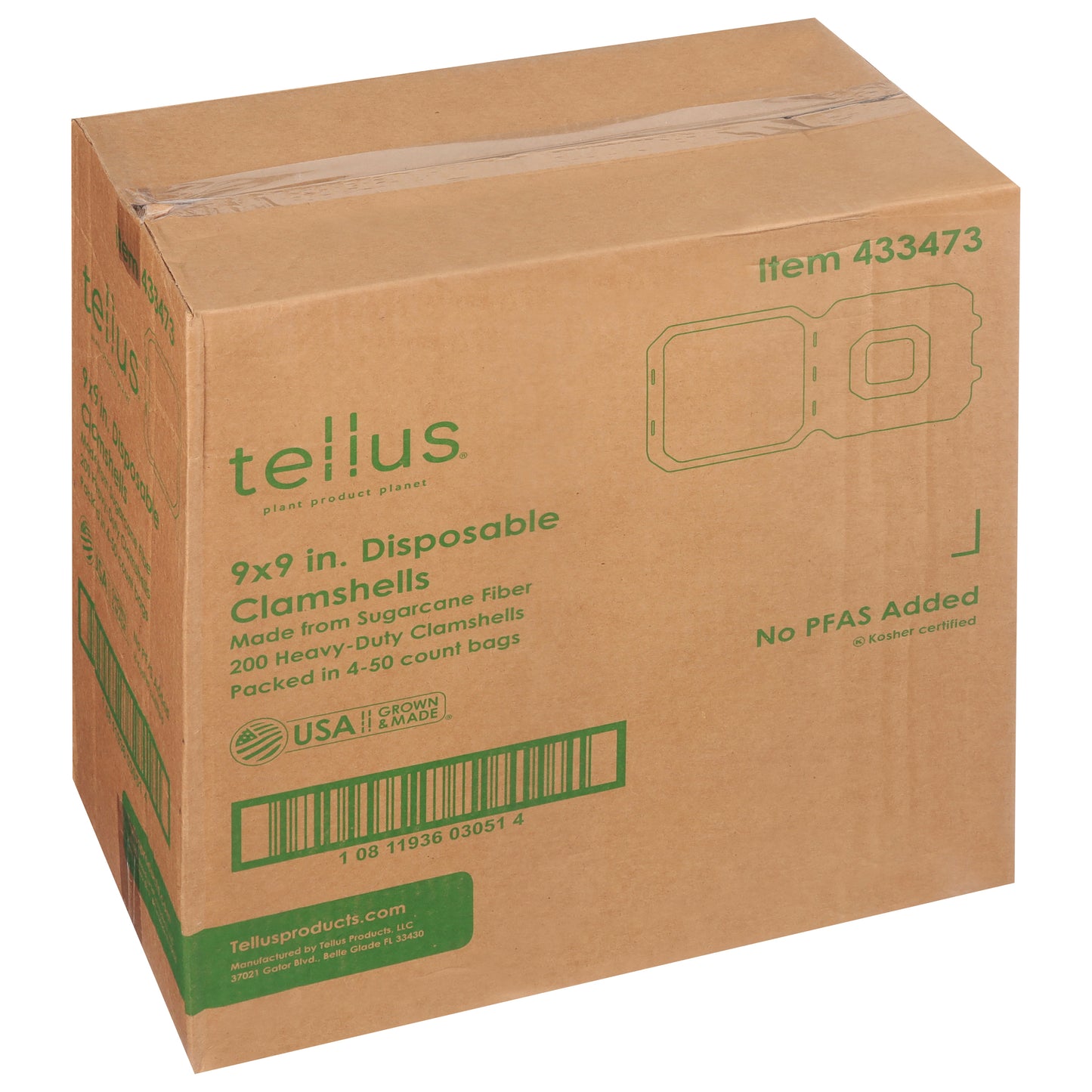 TELLUS 9? X 9? CLAMSHELL, 4 - 50 EA