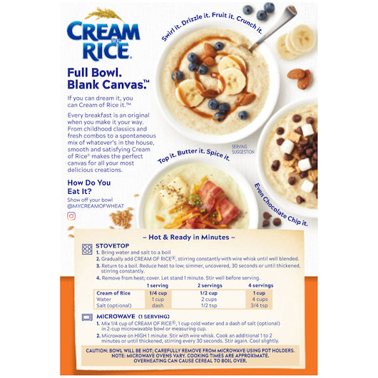 Cream of Wheat Stove Top Rice Hot Cereal Gluten Free