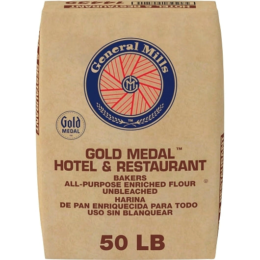 Gold Medal(TM) Hotel & Restaurant Bakers All-Purpose Flour Enriched Unbleached 50 lb