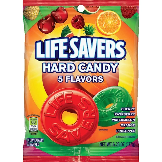 LIFE SAVERS FIVE FLAVOR PEG 6.25OZ 12/CS