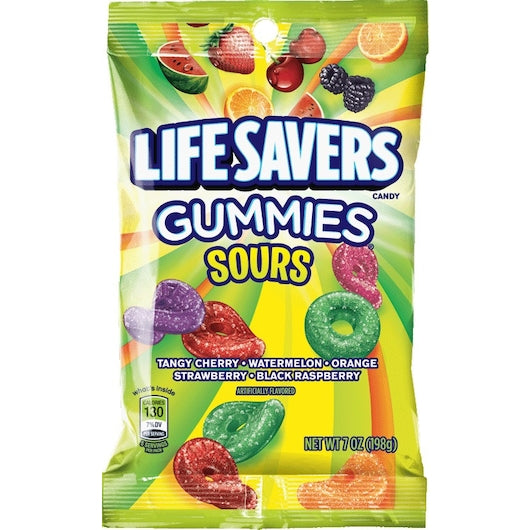 LIFE SAVERS GUMMIES SOURS 7 OUNCES 12 PER CASE