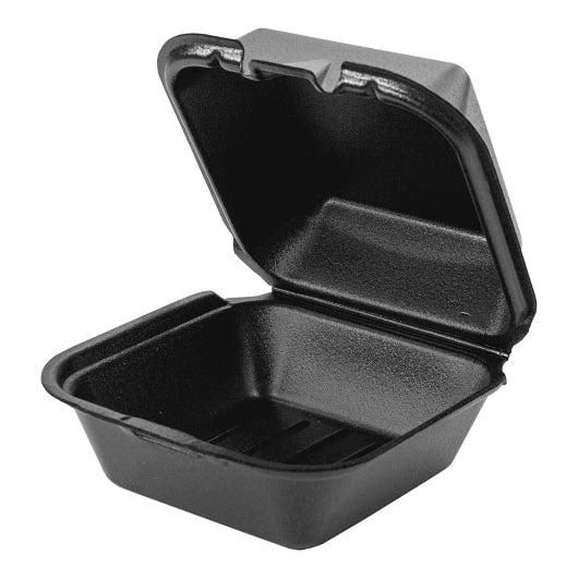 GENPAK CONTAINER BLACK FOAM 6 INCH SANDWICH SNAP-IT, 4 - 125 - 125 EA