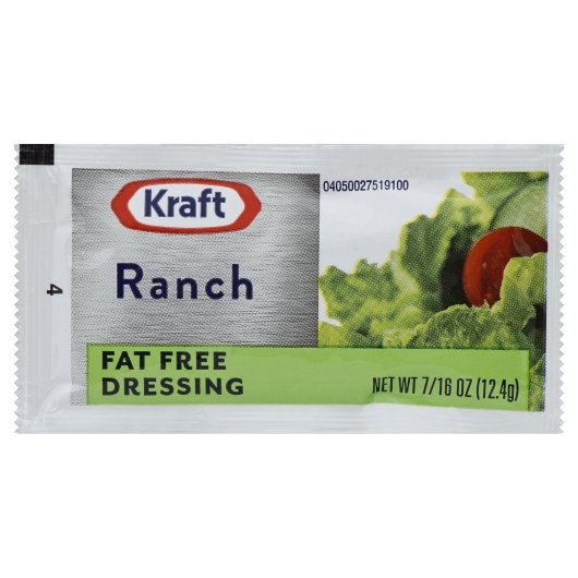 KRAFT FAT FREE RANCH DRESSING SINGLE SERVE, 200 - 0.438 OZ