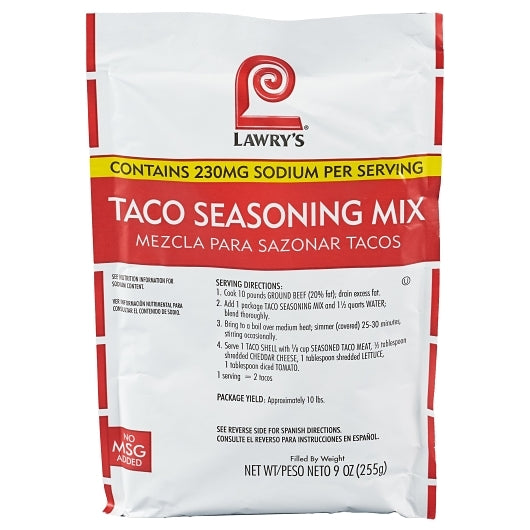 Lawry's Taco Seasoning Mix, 9 oz (Case of 6)