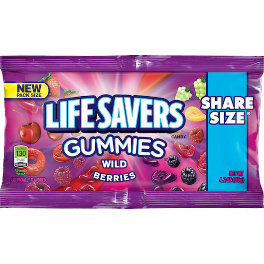 LIFE SAVERS GUMMIES WILD BERRY SHARE SIZE 4.2OZ 15CT 6/CS
