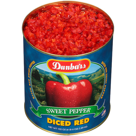 6/10 Diced Red Pepper, Dunbar Label