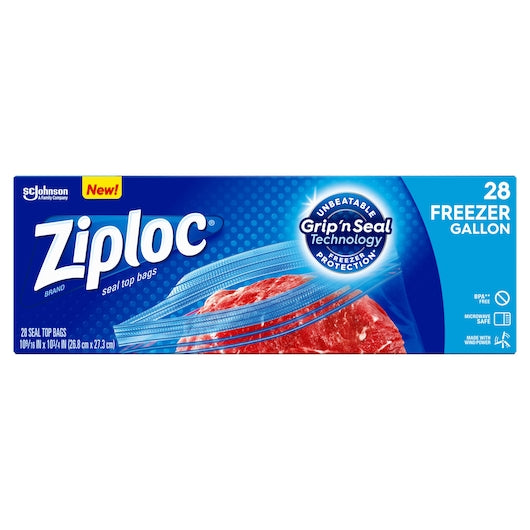 ZIPLOC VALUE PACK GALLON FREEZER BAG, 9 - 28 CNT