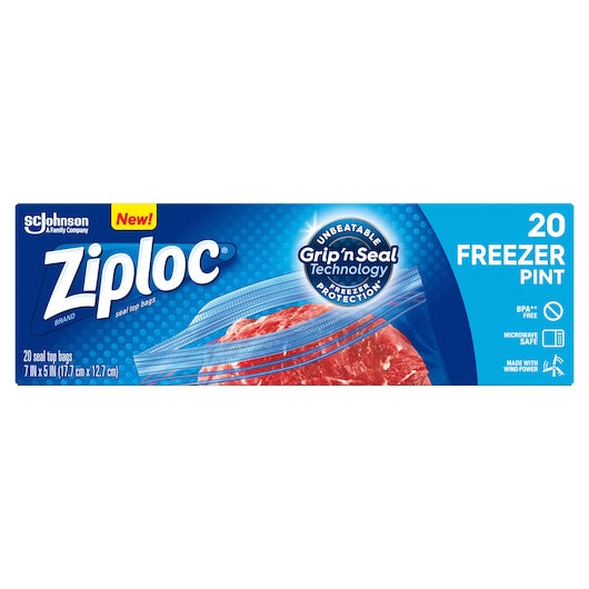 ZIPLOC PINT FREEZER BAG, 12 - 20 CNT