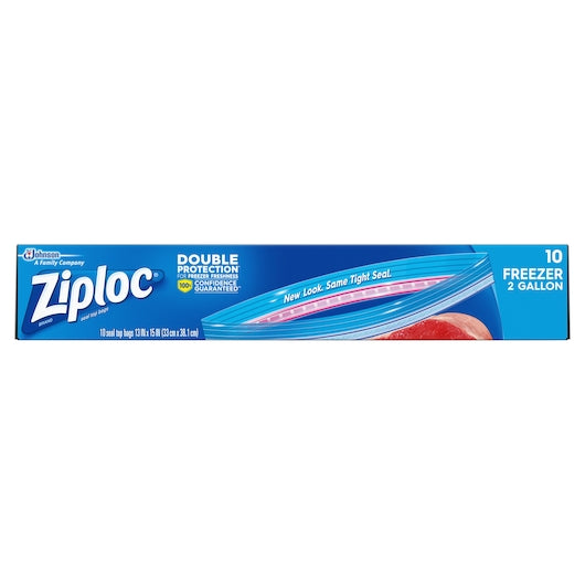 ZIPLOC JUMBO FREEZER BAG, 9 - 10 CNT