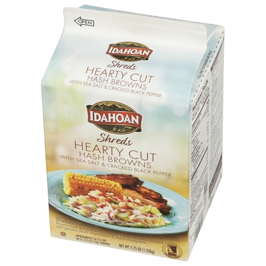 Idahoan(R) SHREDS Hearty Cut Hash Browns withSea Salt & Cracked Black Pepper, 6/2.25 lb.  ctns