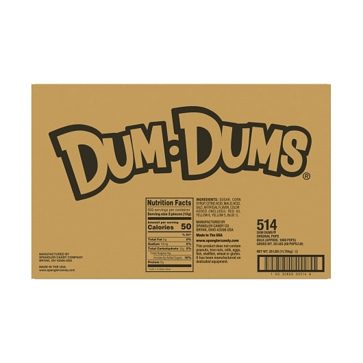 Dum Dums Original Flavors Bulk 30 lbs. Non Display Case
