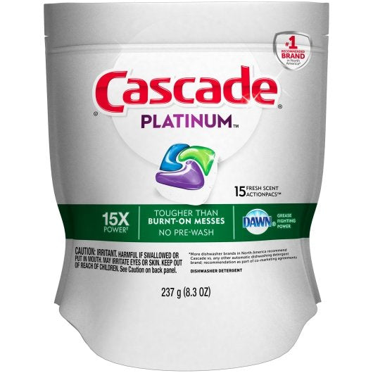 CASCADE CASCADE ACTION PACS PLATINUM FRESH SCENT, 5 - 15 CNT