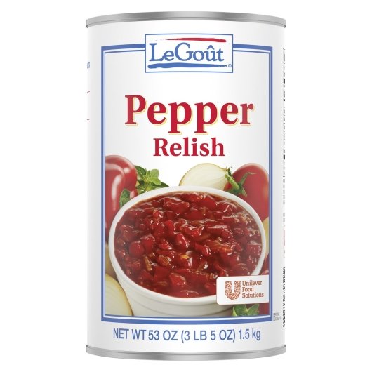 LeGout - Condiment Can Pepper Relish 53 oz, Pack of 6