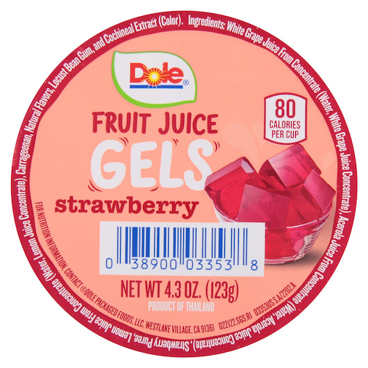 DOLE STRAWBERRY FRUIT JUICE GEL, 36 - 4.302 OZ