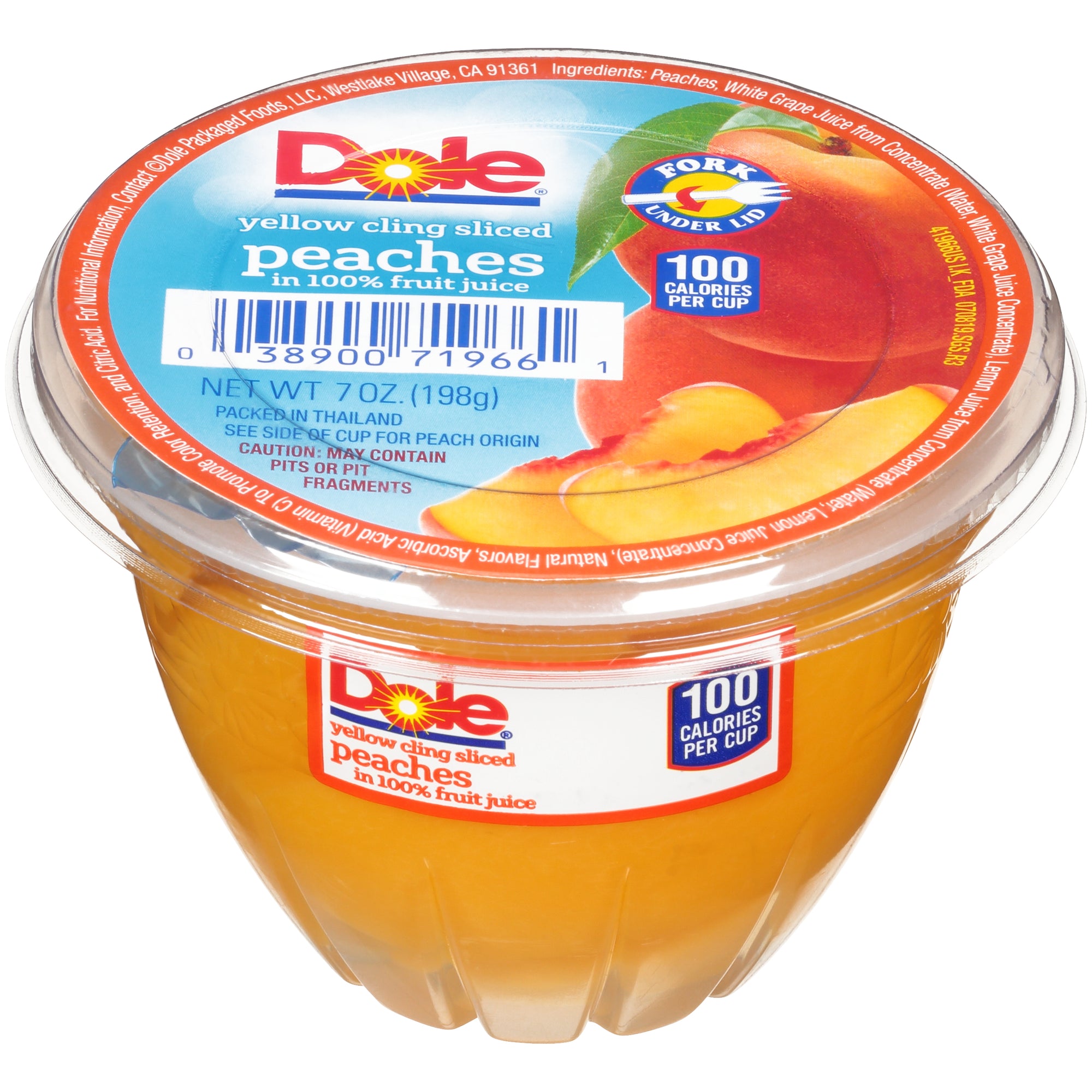 DOLE IN JUICE SLICED PEACH, 12 - 7  OZ