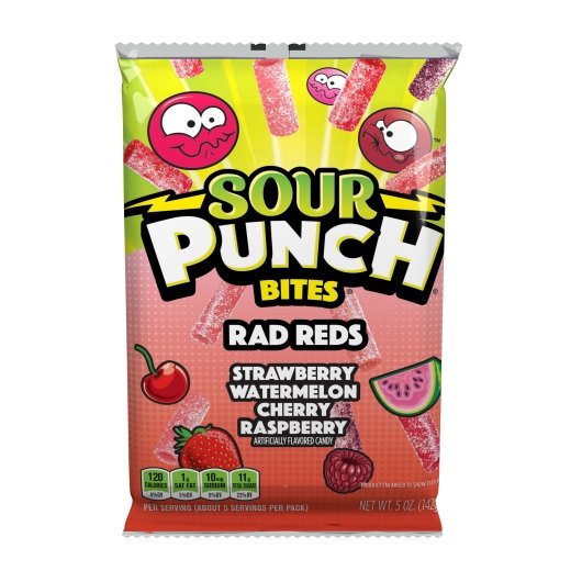 Sour Punch Bites Rad Reds Case/HB 12/5 oz