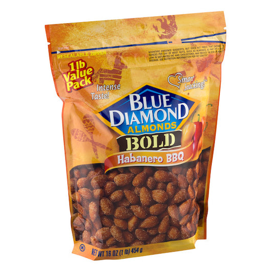 Blue Diamond Snack Nuts Habanero BBQ 16oz