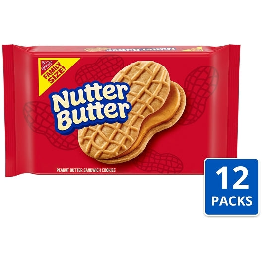 NABISCO NUTTER BUTTER SANDWICH COOKIES 16 OZ x 12
