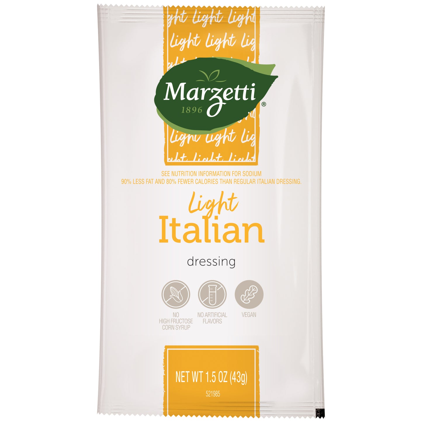 MARZETTI LIGHT ITALIAN DRESSING SINGLE SERVE,60 - 1.5 OZ