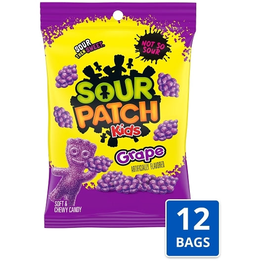 SOUR PATCH KIDS GRAPE SOFT CANDY 8.02 OZ x 12