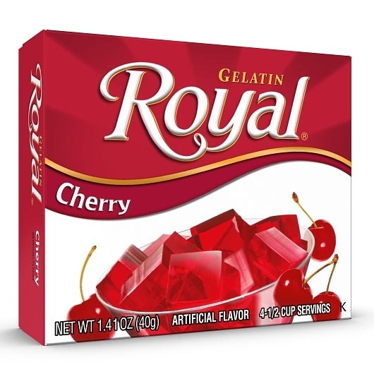 ROYAL CHERRY FLAVORED GELATIN MIX, 12 - 1.41 OZ
