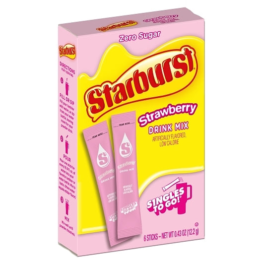 STARBURST STRAWBERRY DRINK MIX SINGLES TO GO,12 - 0.43 OZ